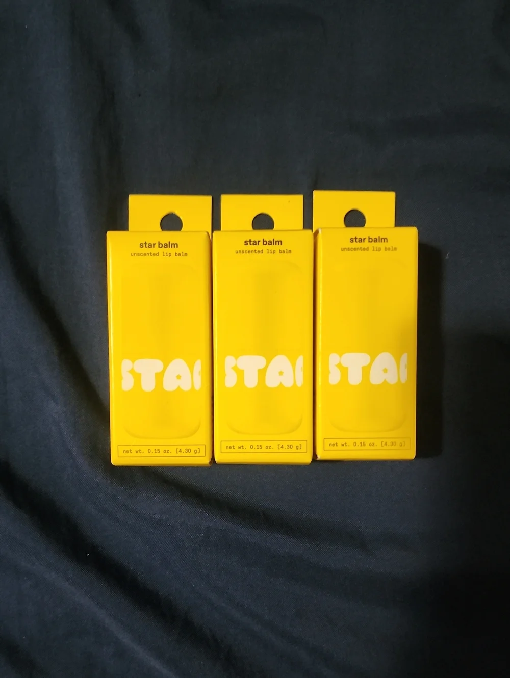 3 Yellow Starface Balm Unscented Lip Balm Pack of 3 new